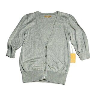 Kier+J  Gray Button-Down Cardigan Sweater For Women Size M
